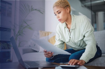 Woman researching